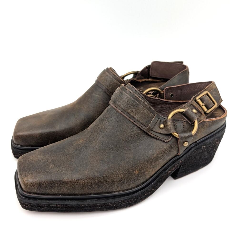 Jeffrey Campbell Rockaways Slingback Mule Women's Distressed Brown Size US6 EU37